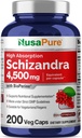 NusaPure Schizandra Berries 20:1 Extrait, 225 mg équivalent à 4500mg, 200 Capsules Vegan (non-OGM, biopérine)