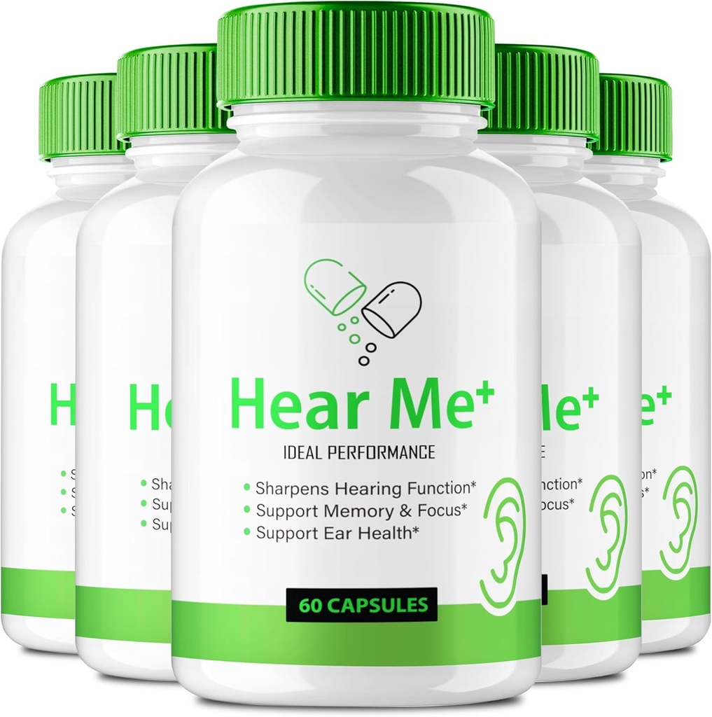 Hear Me + Relief d'acouphène pour les capsules d'oreilles sonnantes, HearMe + Supplément santé de l'oreille, HearMe Plus - Force maximale, Hear Me Plus Formule de soutien avancée Avis (5 Pack)