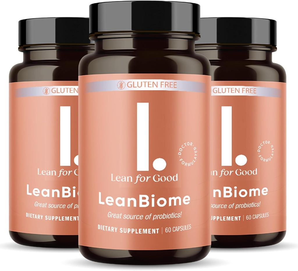LeanBiome, 9-Strain Probiotic Formula, soutient un microbiome équilibré Gut, Probiotique puissant Gut avec Greenselect Phytosome - 60 Capsules, 3 Pack
