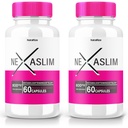 (2 Pack) Gélule Nexaslim, formule de booster de métabolisme Nexaslim, supplément alimentaire pour la perte de poids avancée, la force maximale des pilules tout naturel pour cibler les graisses Belly, Nexa Slim Review (120 Capsules)