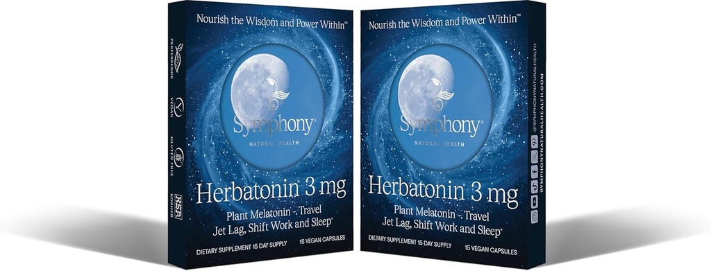 Herbatonin® 3mg - La première plante naturelle Melatonine Aide au sommeil des adultes, support du rythme circadien pour Jet Lag, travail posté, somnolence générale - 120 capsules végétales pures (120 jours d'approvisionnement)