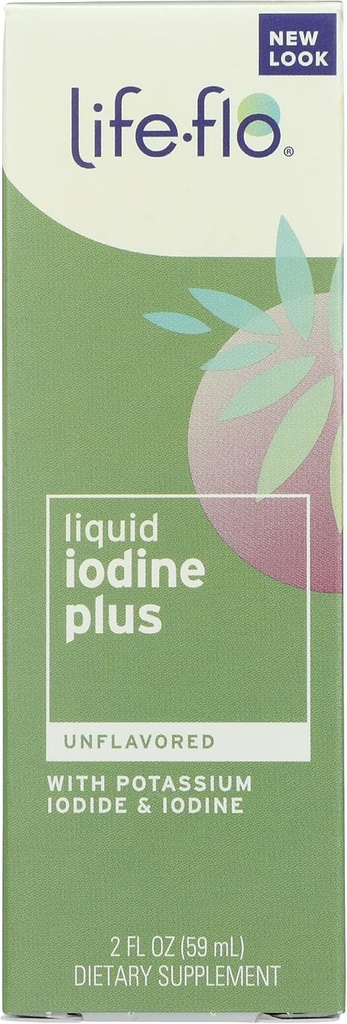Life Flo iode liquide non aromatisée Plus avec iode et iodure de potassium, biologique, 2 once (paquet de 1)