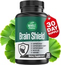 Booster Cerveau Nootropics - Bouclier Cerveau avec Ginkgo Biloba, Alpha GPC et Bacopa Monnieri, Vitamine B12, B3 - Soutien Focus, Mémoire & Clarté, Energie & Stress Relief. (1)