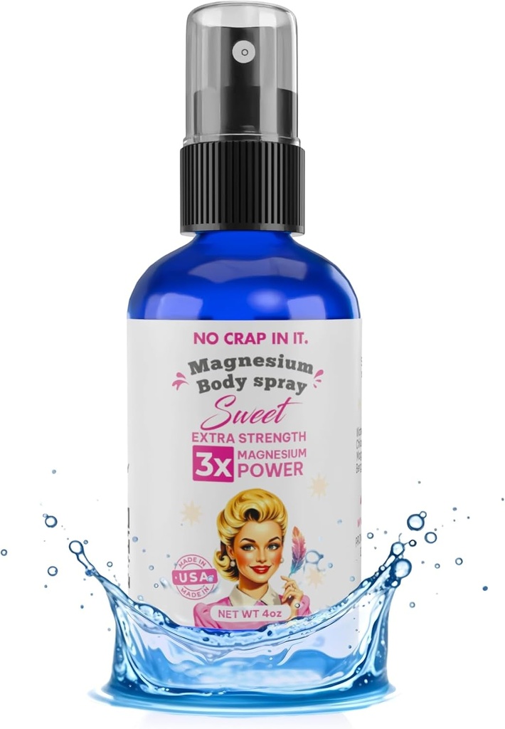Pas de spray en magnésium, triple action!- Votre façon de mieux-être - Relief immédiat avec notre vaporisateur unique en magnésium glyciné, citrate, mélange de chlorure (sweet)