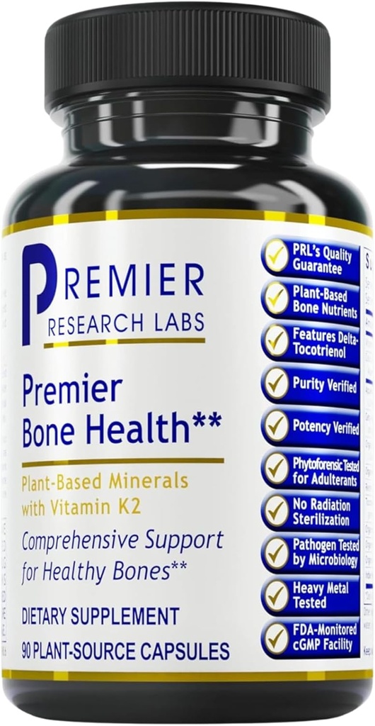 Premier Research Labs Premier Bone Health - Bone Health Vitamins, Bone Strength Supplement for Women & Men, Calcium Supplement with Vitamin K2, Healthy Bone Support - 90 Capsules