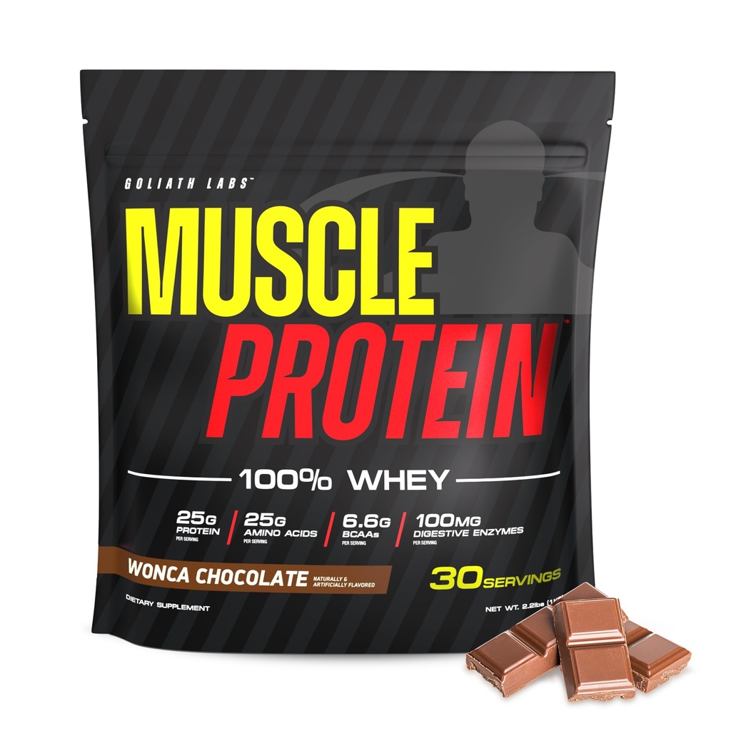LABES COLOSSALES Protéines musculaires Poudre de lactosérum [5 lbs/paquet de 1]– Filtré à froid, 25g Protéines pures, 6,6g BCAAs (Paquetage May Vary) (5LB, Chocolat)