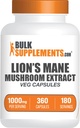 BulkSupplements.com Capsules d'extrait de champignons de la Mane de Lion - Supplément de champignons, Supplément de cerveau pour le soutien de la mémoire et du focus - Vegan, 2 capsules par portion (1000mg), 360 capsules (paquet de 1)