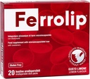 Ferrolip Iron Supplement for Women, Men and Kids (20 Lemon Flavored Soluble Sachets) - Gastrointestinal Comfort and No Metallic Taste - Vegan and Gluten Free