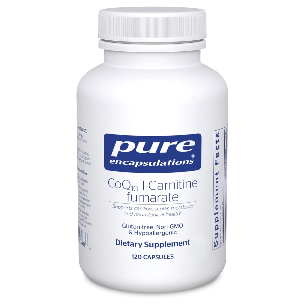 Encapsulations pures CoQ10 l-Carnitine Fumarate de Cardiopathie Ultra-Charged Support cardiovasculaire de 120 Capsules