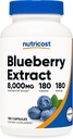 Nutricost Blueberry Extract 8000mg Équivalent (à partir de 160mg de 50:1 Extrait), 180 Capsules - Végétarien, sans gluten et non-OGM