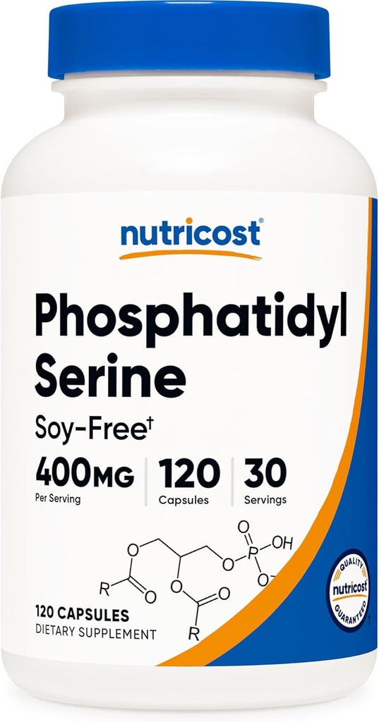 Nutricost Phosphatidylsérine 400mg, 120 Capsules - Sans soja, 30 portions, Végétarien, Non-OGM, Sans gluten