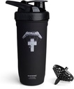 Smartshake Rockband Reforce en acier inoxydable Protein Shaker Bouteille 900 ml de 30 oz - Vis antidérapant - BPA Free – Unisexe - Metallica, Master of Puppets Logo sur la bouteille