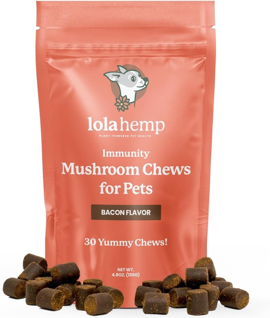 Supplément de champignons de Lolahemp pour chiens - Tail, Reishi, Shiitake, Maitake & Lion's Mane