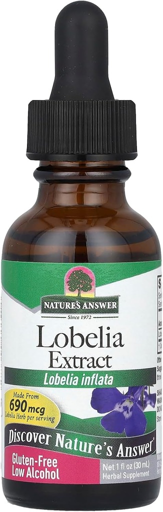 Nature?s Réponse Lobelia Herb Lobelia Inflata - Supplément naturel à base de plantes - Sans alcool au gluten - Idéal pour l'immunité Santé globale Bien-être ? 690mcg (1 FL Oz)