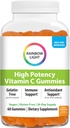 Rainbow lumière haute puissance vitamine C Gummies, supplément de gummy fournit un soutien antioxydant et immunitaire, avec vitamine C, végétalien et sans gluten, 60 comte