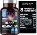 Supplément de circulation de sang premium pour les femmes et les hommes [8 herbes et vitamines puissantes] All Natural Blood Flow Complement with Hawthorn, Butchers Broom and Cayenne Pepper, 90 capsules