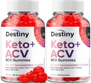 (2 Pack) Destiny Keto ACV Gummies - Formule avancée Destiny Keto Plus ACV Gummies vinaigre de cidre de pomme, gestion du poids, Destiny ACV complément alimentaire (120 Gummies)