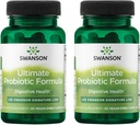 Swanson Ultimate Probiotic Formula Digestive Health Immune System Support 66 Million CFU Prébiotique NutraFlora scFOS 30 DRcaps Capsules Véggie (Caps) (2 Pack)