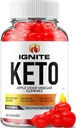Ignite Keto ACV Gummies - Formule avancée Ignite Keto Plus ACV Gummies Apple Cider Vinegar Ignite ACV Supplément alimentaire Hommes Femmes (60 Gummies)