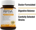 Peptiva Probiotique quotidien, 25 milliards UFC, Probiotiques multi-trains, Lactobacillus Acidophilus, Bifidobacterium, Supplément de soutien digestif - 30 Nombre