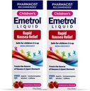 Émetrol Protection des enfants contre les nausées liquides non somnolentes - Médecine de l'estomac à l'envers - Protection des enfants contre les nausées - Flaveur de baies mixtes - 4fl oz, 2 pack
