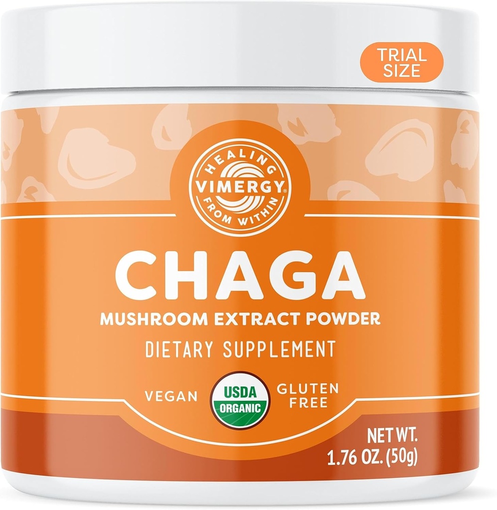 Vimergy Chaga Powder – Superfood Cellular Support* – Avantages Santé cardiovasculaire* – USDA certifié biologique, végétalien, sans gluten – 33 portions