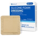 Dressing en mousse de silicone LotFancy, 4"x 4" (2,5"x2,5" Pad), 5 Comte, Robe adhésive latérale stérile, Douleurs de lit, Leg Ulcers Wound Care Bandage, Très Absorbant, Étanche