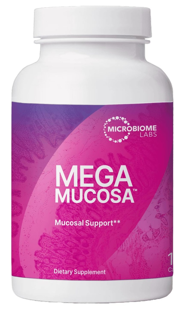 Microbiome Labs MegaMucosa - Amino Acids Supplement with Dairy-Free Immunoglobulins - Gut Health + Immune Support for Women & Men - for Complete Mucosal Support (180 Capsules)