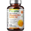 Vitamine D3 5000 UI Softgels 120 Compte (125mcg) - Vitamine D-3 Haute puissance dans l'huile d'olive vierge extra sans OGM sans soja pour les hommes et les femmes - Vit Supplément 3D soutient les os forts et la santé immunitaire