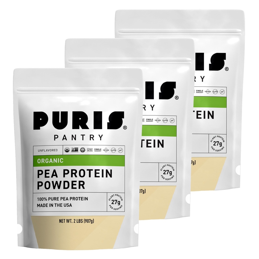 PURIS Poudre de protéines de pois organiques – USDA Protéine végétalienne biologique de 27g Protéine végétale par portion