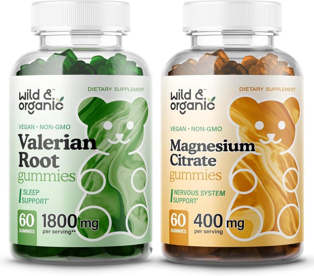 Wild & Organic Valerian Root Gummies & Magnesium Citrate Gummies