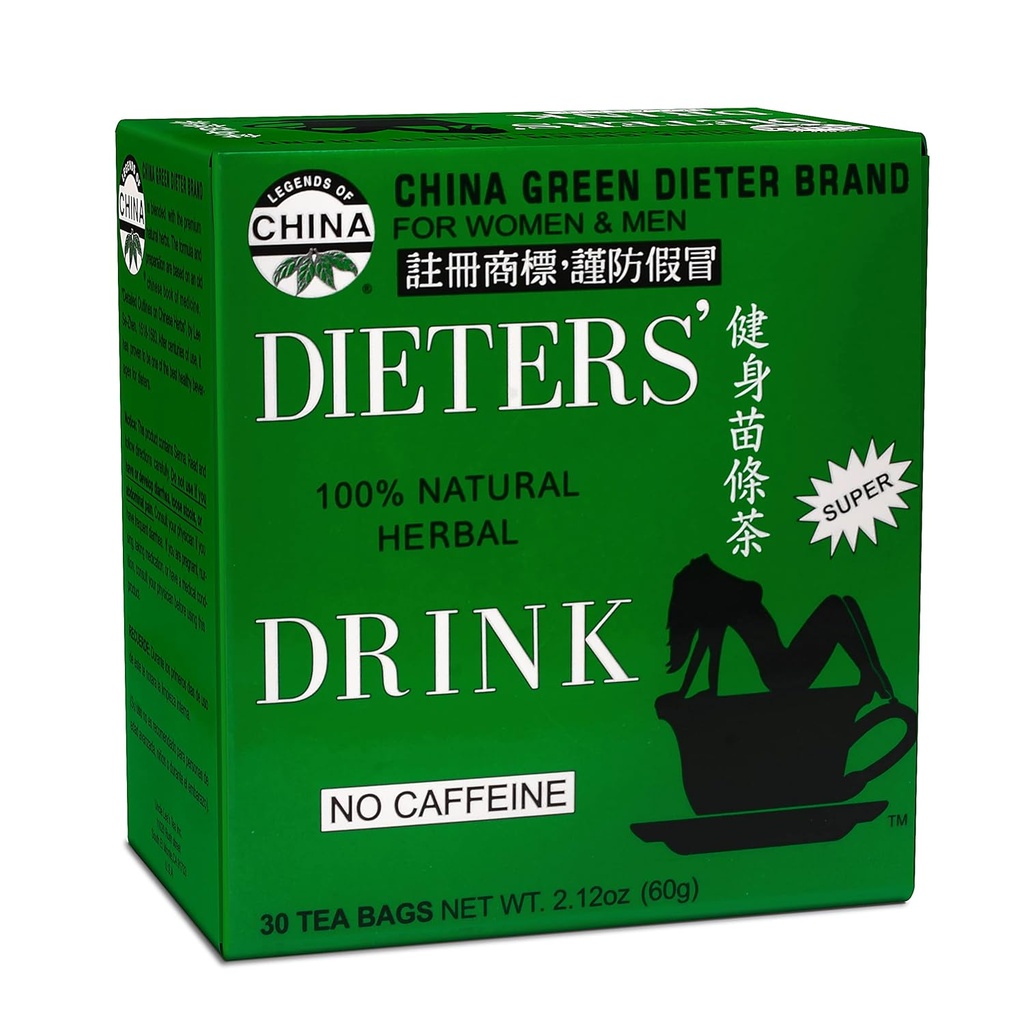 Thé d'oncle Lee Chine Green Dieters Thé caféine libre, 2,12 Oz, 30 comte