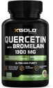 Quercetin + Bromelain 1.300mg – Quercetin: 95% - hautement purifié et hautement biodisponible Plus Bromelain 2.400 GDU/g - Fabriqué aux États-Unis