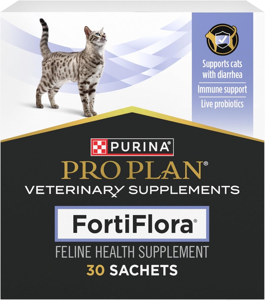 Purina Pro Plan Suppléments vétérinaires FortiFlora Probiotiques pour chats atteints de diarrhée Suppléments pour chats