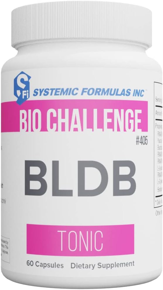 Formules systémiques BLDB Tonic 60 Capsules Bio Challenge #405. Santé du sang. Contient du foie, du rein, de la rate et de l'hémoglobine.