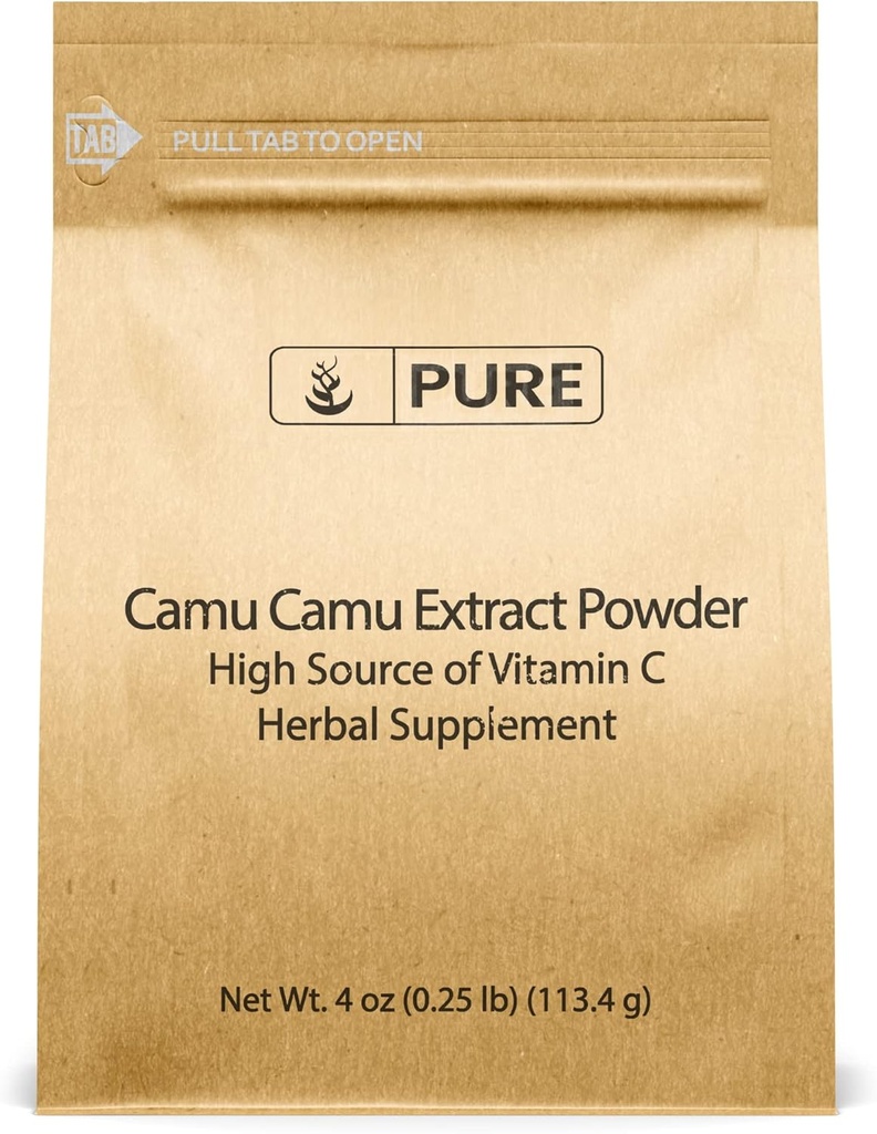 PURE ORIGINAL INGRÉDIENTS Camu Camu (4oz) Vitamine C, Brésilien Superfood, Vérifié en laboratoire, Non-OGM