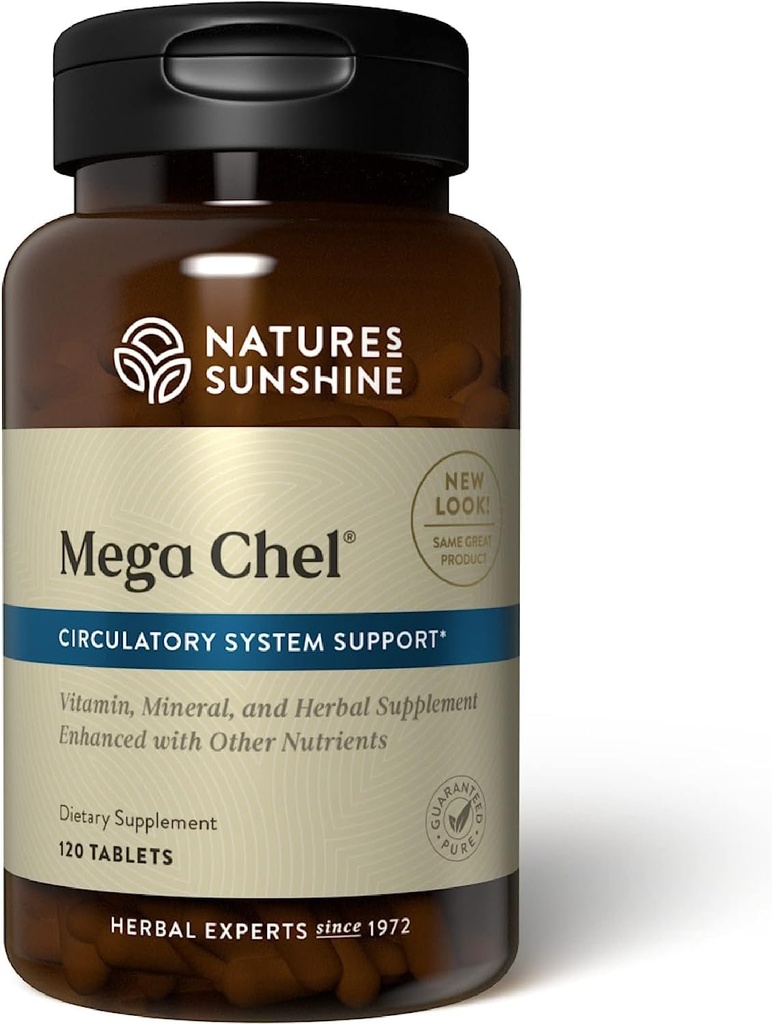 Méga-Chel solaire de la nature, 120 comprimés, vitamine complète avec des antioxydants puissants, herbes, vitamines, minéraux et acides aminés qui soutiennent le système circulatoire