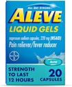 Aleve Pain Reliever & Fever Reducer Gels liquides, Naproxène de sodium, soulagement de la douleur, 20 Compte