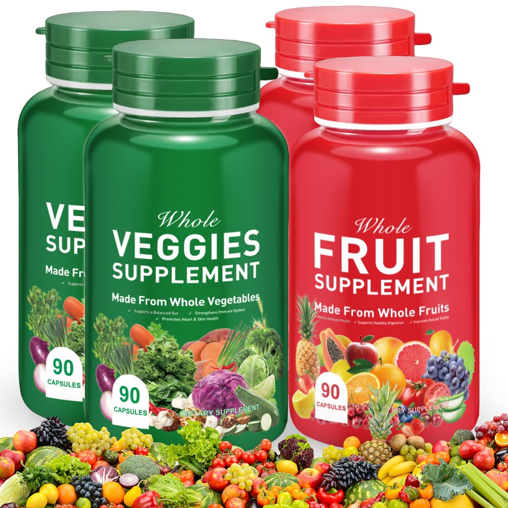 Fruits et légumes Capsules - 100% Fruits et légumes naturels complets Suppléments - Supplément de vitamines Bilan nutritionnel diététique, Supplément alimentaire Ingrédients Vitamine mélangée et minérale