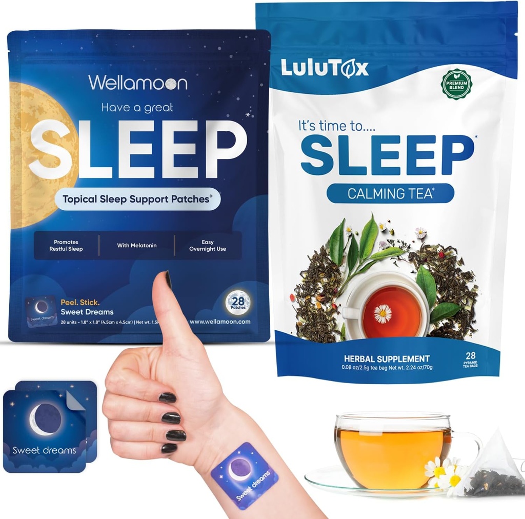 Wellamoon Sleep Patches & Lulutox Sleep Tea Bundle (28 Patches & 28 portions)