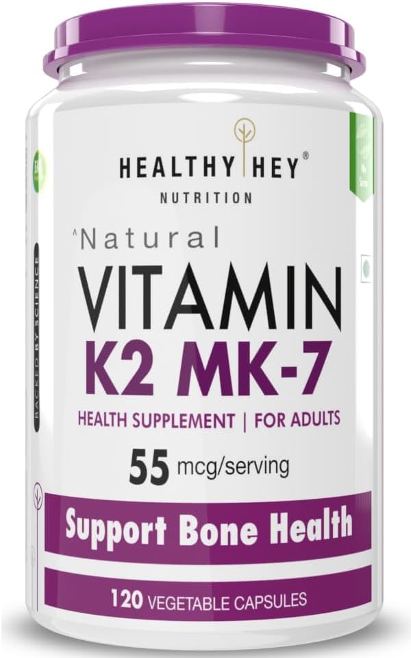Générique ATS Vitamine K2=100 % Végétarien Vitamine K2 Avantages pour la santé des os - 55mcg - 120 capsules Vitamine K27