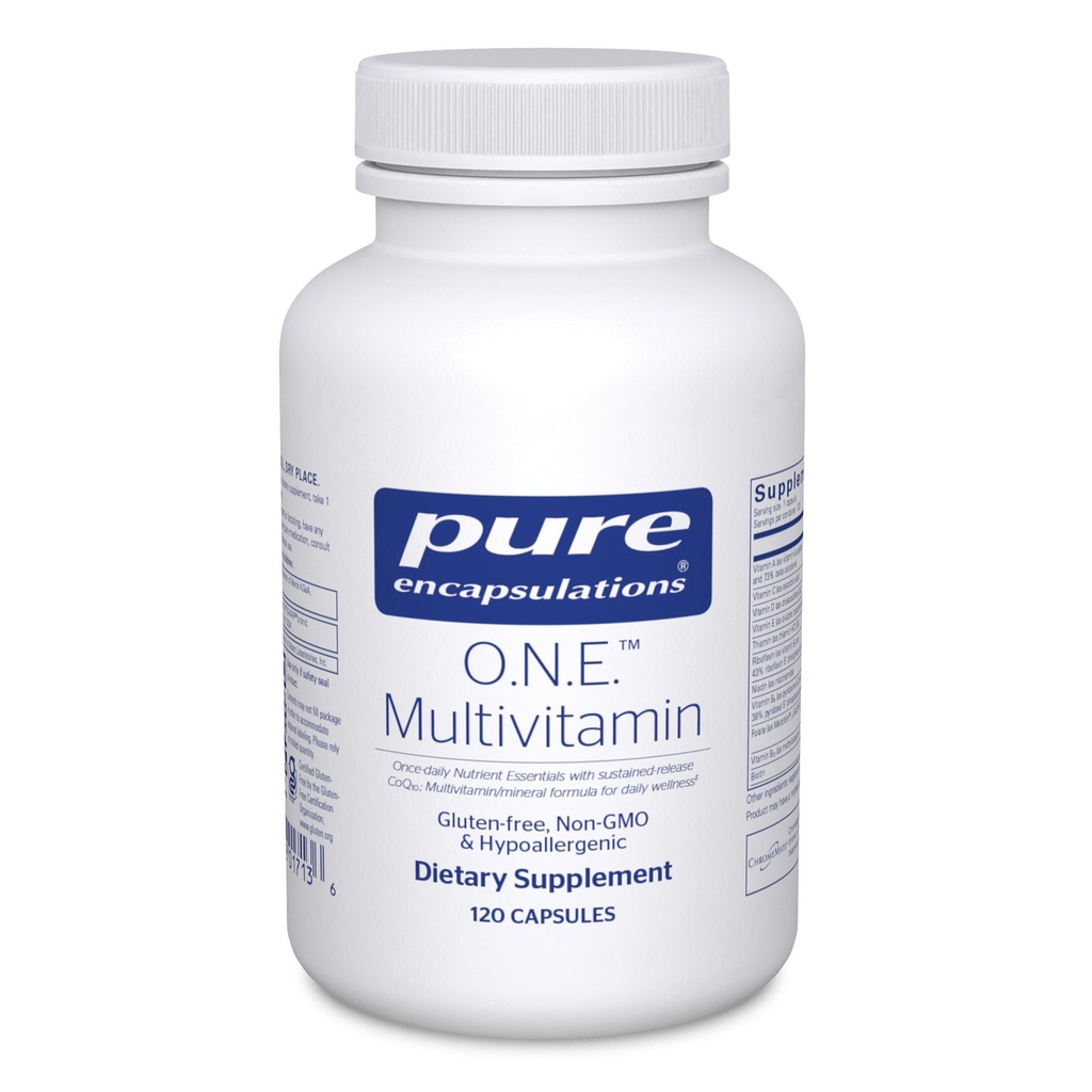Encapsulations pures Multivitamine O.N.E. - Multivitamine une fois par jour avec la métafoline complexe antioxydante, la coQ10 et la lutéine pour soutenir la vision, la fonction cognitive et la santé cellulaire* - 120 capsules