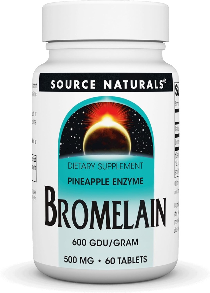 Source Naturals Bromelain 500mg Supplément enzymatique protéolytique - 60 comprimés