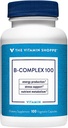 Le complexe Vitamine Shoppe B 100 – soutient la production d'énergie, la fonction du système nerveux et le métabolisme des nutriments – Excellente source de B1, B2, B6, B12, Niacine, acide folique et biotine (100 capsules de Veggie)
