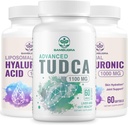 Suppléments hépatiques TUDCA 1100mg et suppléments à l'acide hyaluronique liposomique 1000mg, supplément à haute biodisponibilité (paquet de 3)