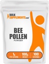 BulkSupplements.com Poudre de pollen d'abeille - Supplément super-alimentaire, supplément de pollen d'abeille, pour le soutien immunitaire - sans gluten, 1g par portion, 100g (3.5 oz) (paquet de 1)