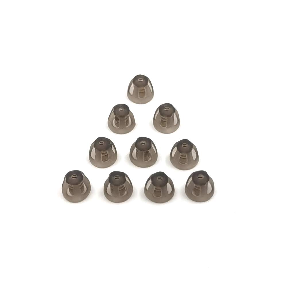 Aid auditif Domes Smoky Gray Conseils Pièces d'oreille confortables pour l'amplificateur de son BTE ouvert Kit PSAP invisible, sauf pour RIC 5mm (S * 10)