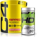 C4 Ripped & SuperHD, Thermogenic Bundle, C4 Ripped Pre Workout Powder, Raspberry Lemonade 30 portions + SuperHD avec Capsimax et extrait de thé vert, 60 portions