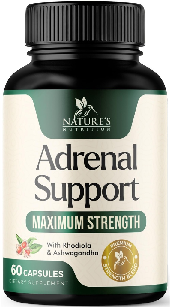 Suppléments de soutien adrénal Complexe Cortex, Meilleur supplément énergétique, Soutiens Cortisol Santé & Niveaux d'énergie, Ashwagandha quotidien pour les femmes et les hommes, Soutiens Adrénal Fatigue & Système immunitaire, 60 Capsules