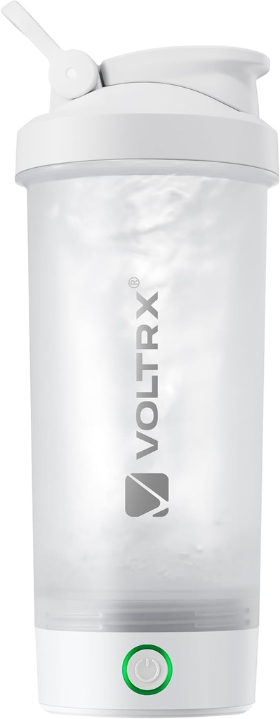 Bouteille de shaker de protéines VOLTRX, fusion USB C Mélangeur de protéines électriques rechargeables, tasses de shaker pour les shakes de protéines et de substitut de repas, sans BPA, 24oz